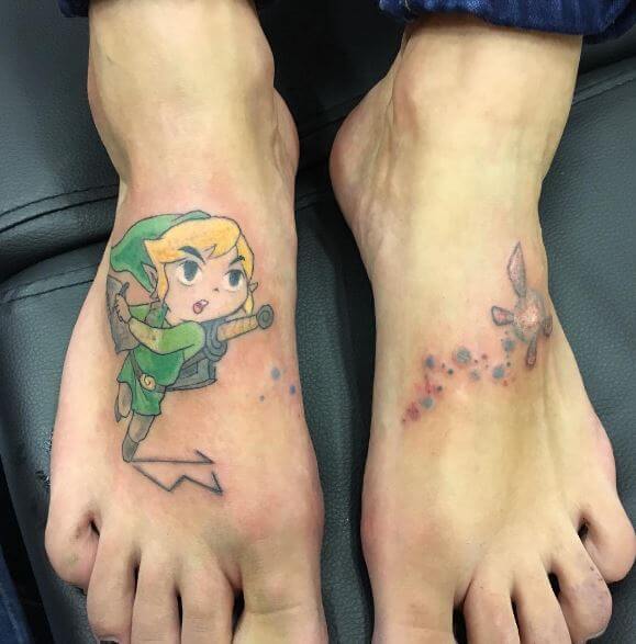Zelda Tattoos On Foot