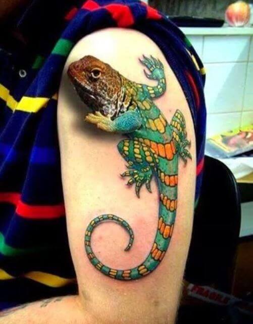 3D Lizard Tattoos