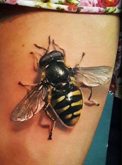 3D Honey Bee Tattoos