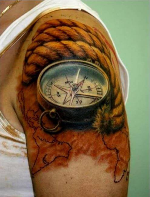 3d Compass Tattoos