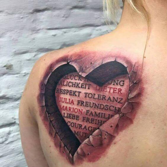 3d Hearts Tattoos