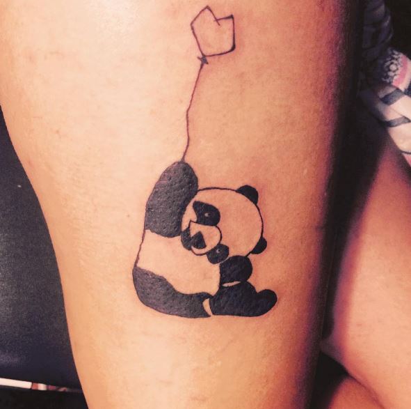 Awesome Panda Tattoos Design On Thigh