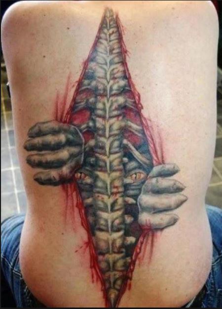 Bad Spine Tattoo Design For Women