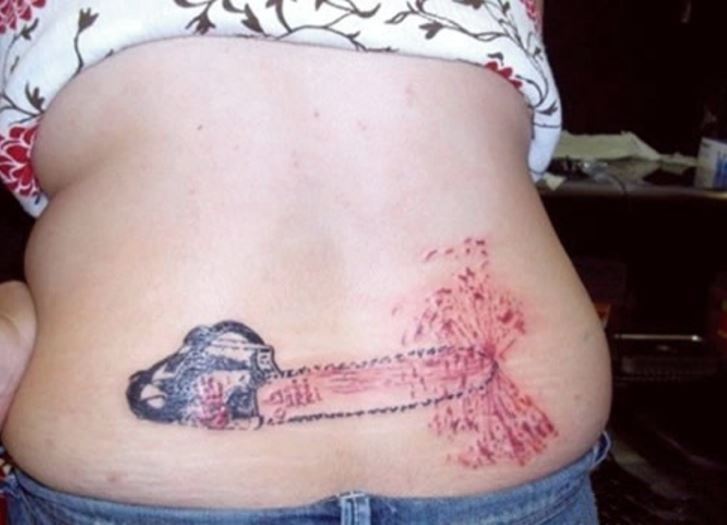 Bad Tattoo Design On Lower Back