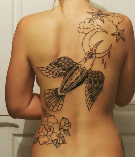 Bird Full Back Tattoos Design And Ideas