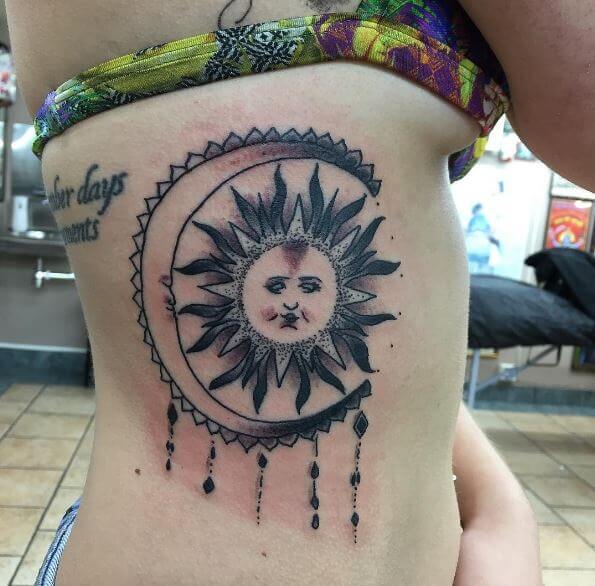 Brillaint Sun Tattoos Design For Girls