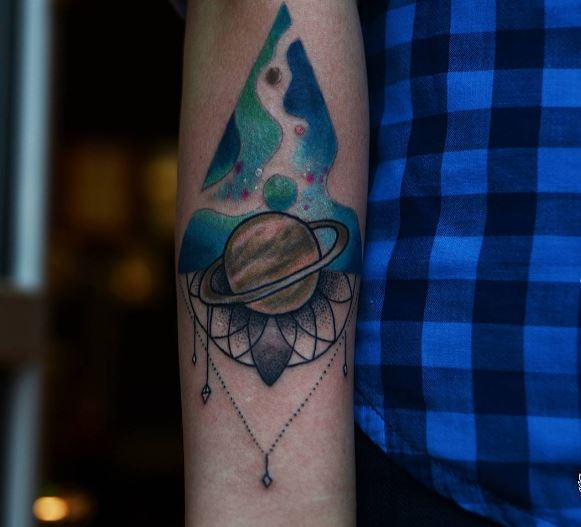 Colored Planet Tattoos Design And Ideas
