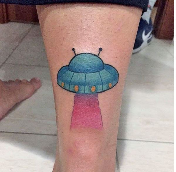Colored UFO Tattoos Design