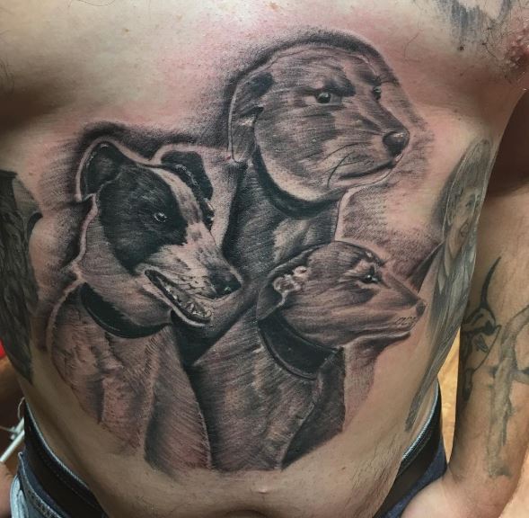 Dog Tattoos Design On Chest