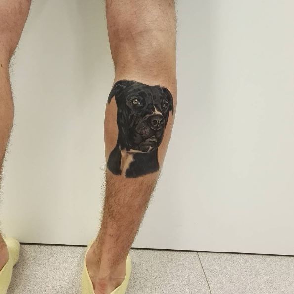 Dog Tattoos Design On Legs