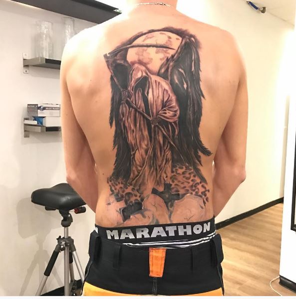 Evil Dead Full Back Tattoos Design For Man