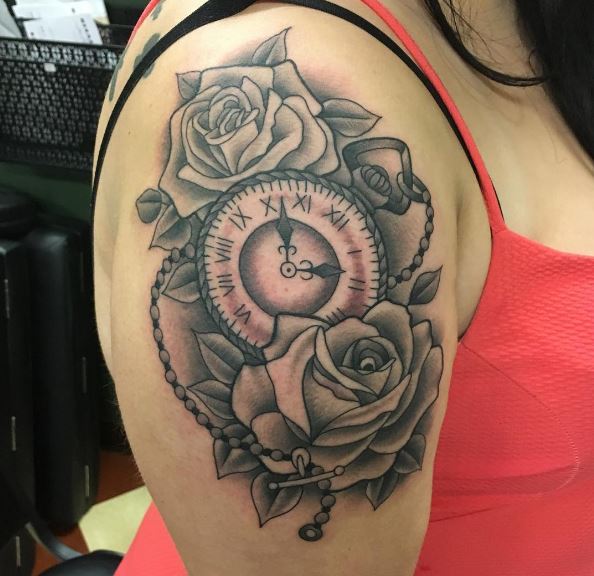 Fabulous And Cool Pocket Watch Tattoos Design And Ideas