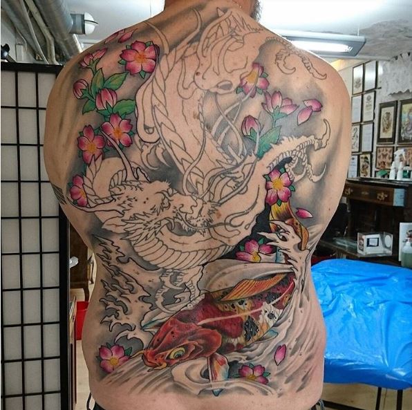 Full Back Dragon Tattoos Design For Men