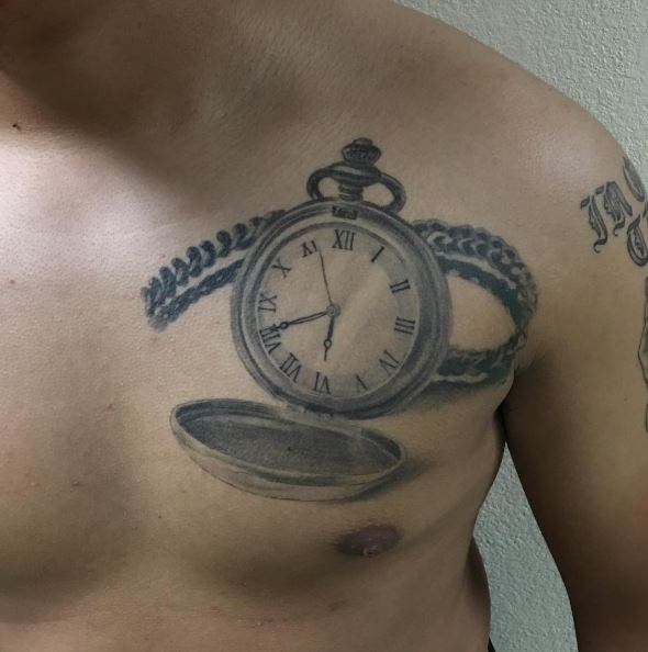 Good Looking Pocket Watch Tattoos Design And Ideas