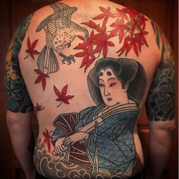 Japanes Full Back Tattoos Design