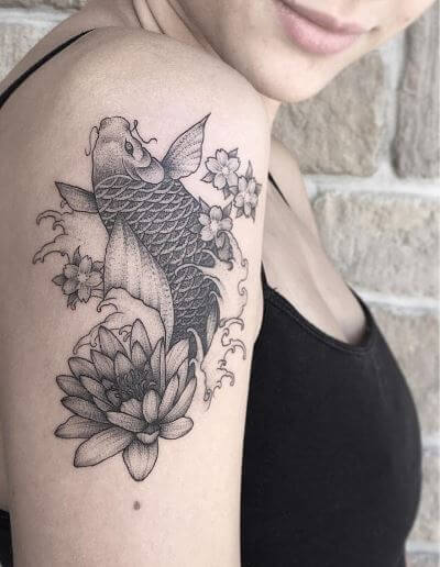Koi Fish Tattoo On Arm 12