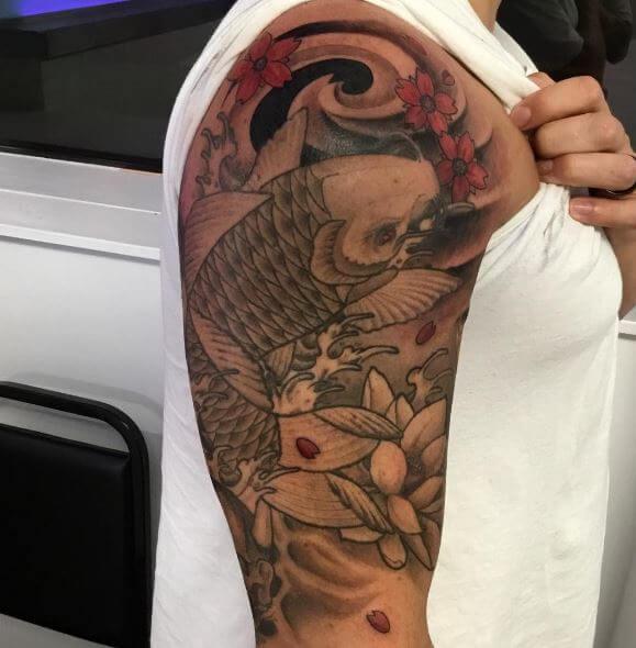 Koi Fish Tattoo On Arm 50