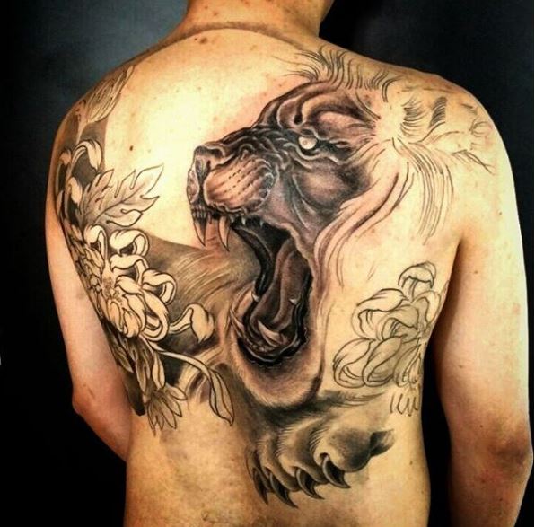 Lion Full Back Tattoos Design And Ideas
