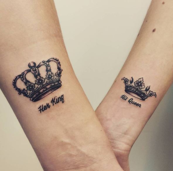 Lovely King And Queen Tattoos Design For Boyfriend Girlfriend