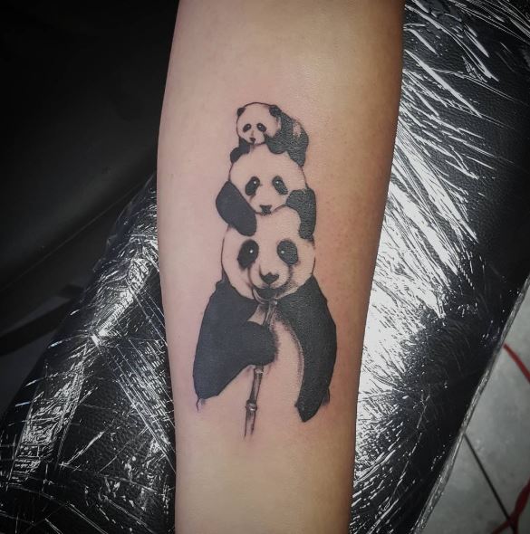 Most Beautiful Panda Tattoos Design On Arms