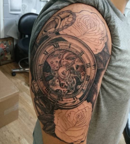 New Pocket Watch Tattoos Design And Ideas