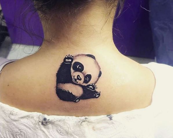 Panda Baby Tattoos Design For Women Backside