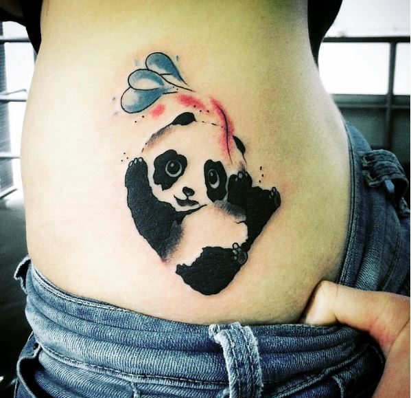 Panda Tattoos Design On Rib Cage