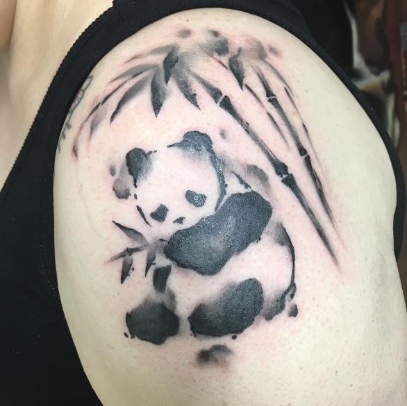Panda Tattoos Design On Shoulder