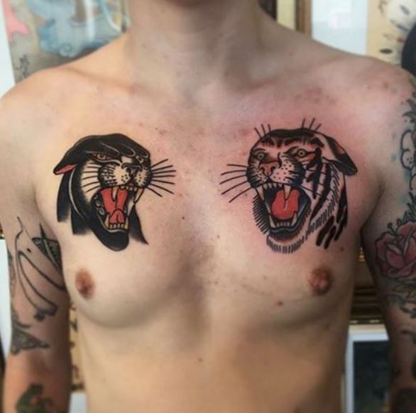 Panther Tattoo On Chest 1