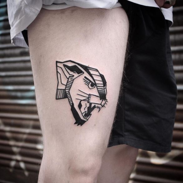 Panther Tattoo On Leg 2