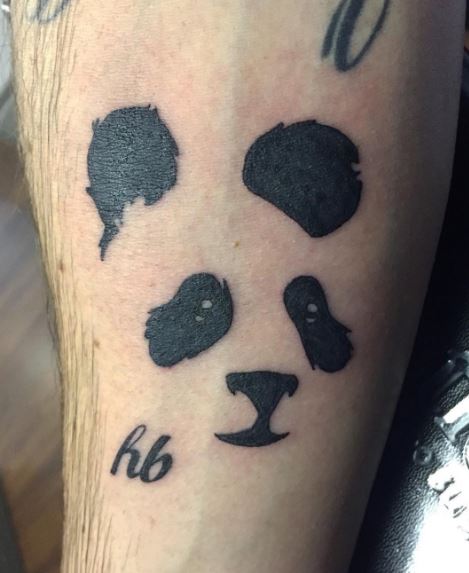 Simple Panda Tattoos Design On Calf
