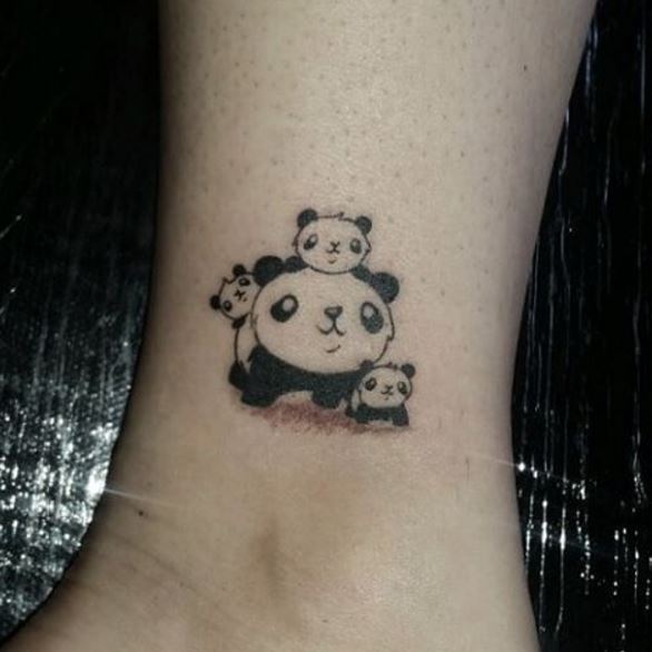 Small Panda Family Tattoos Pictures