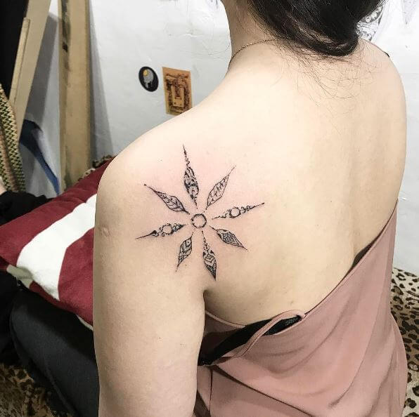 Sun Tattoos Design For Lady