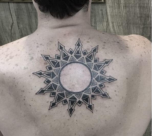 Tribal Sun Tattoos Design On Backside