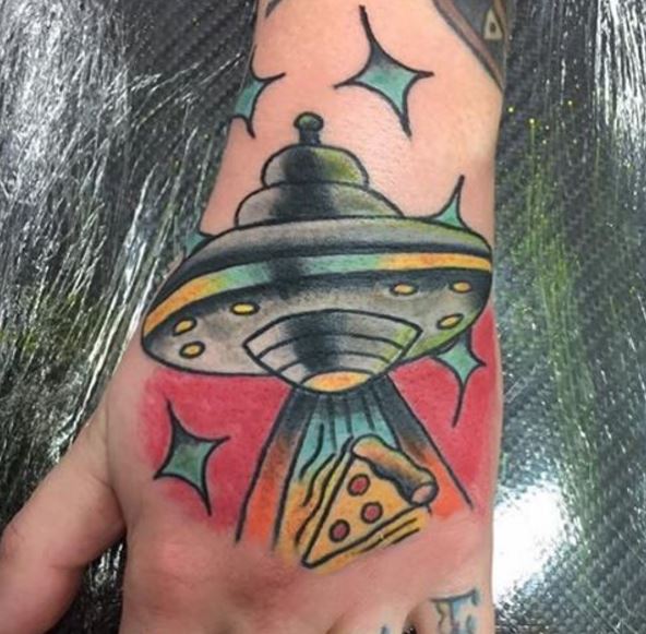 UFO Tattoos Design On Wrist