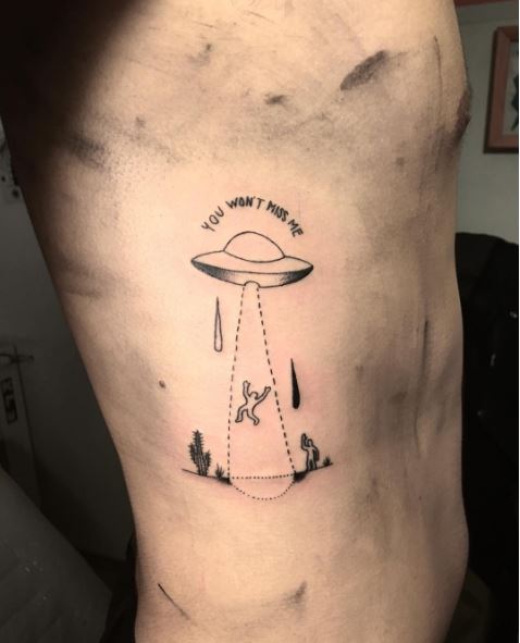 UFO Tattoos Design On Ribcage