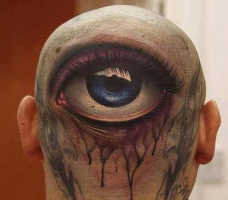 Very Bad 3D Tattoo Design On Head