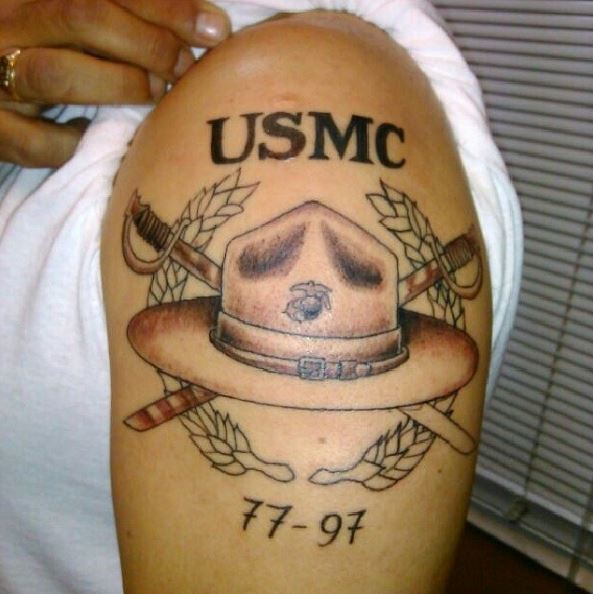 Very Beautiful Marine Corps Tattoo Design