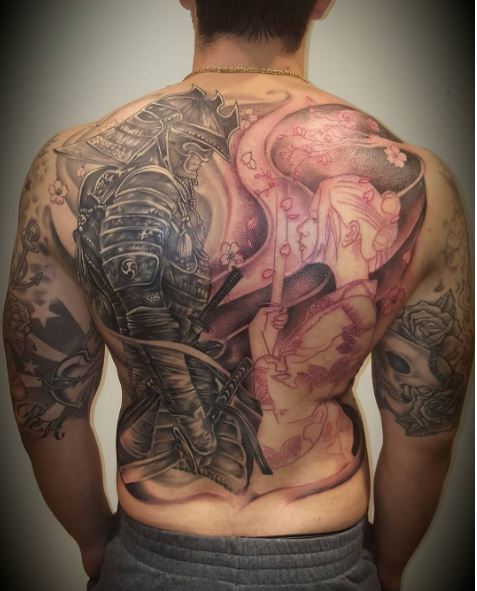 Warrior Full Back Tattoos Design And Idea