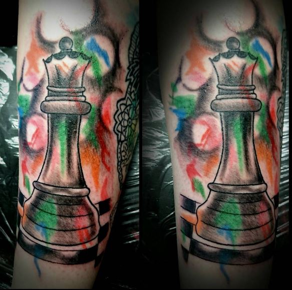 Watercolor Chess Queen Tattoos Design And Ideas