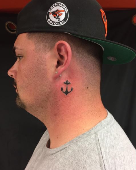 Anchor Tattoos On Neck