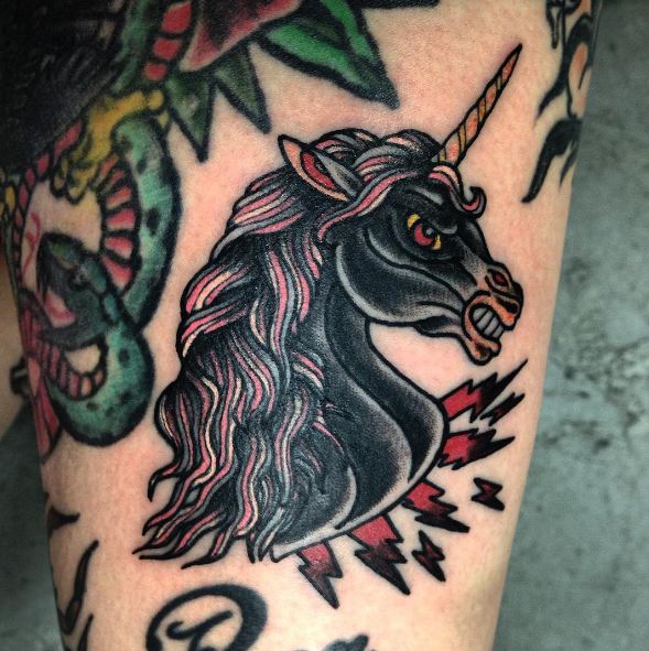 Angry Unicorn Tattoos