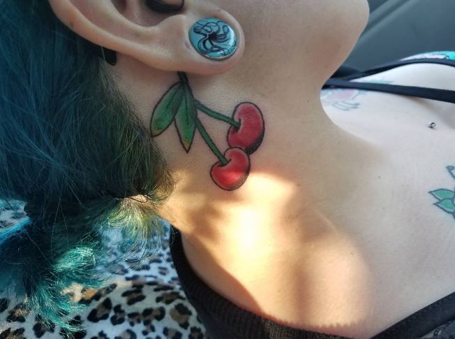 Best Cherry Tattoos On Ear Behind
