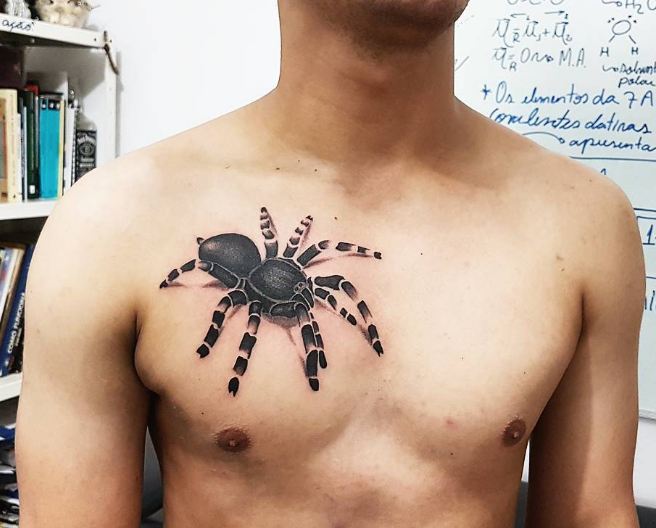 Best Spider Tattoos On Chest For Men