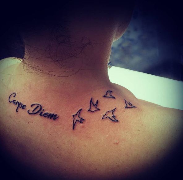 Bird With Carpe Diem Tattoos