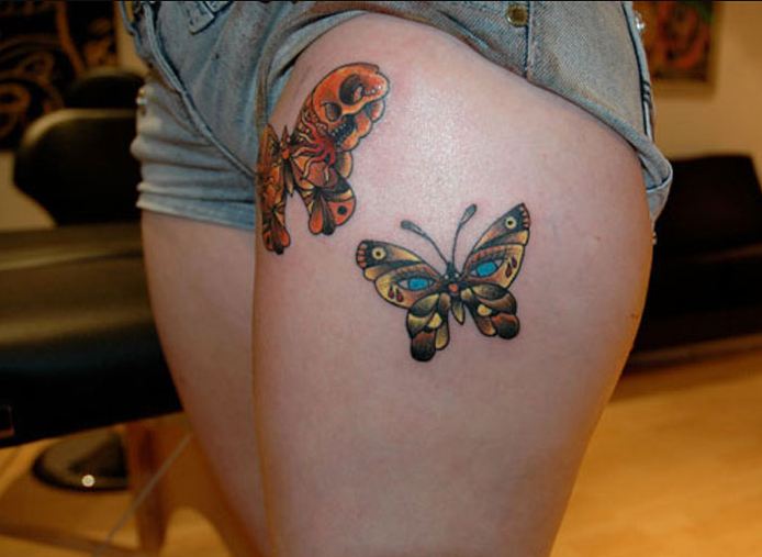 Butterfly Thigh Tattoos