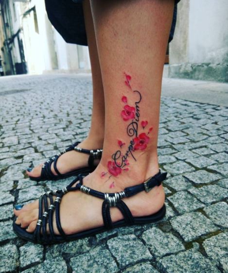 Carpe Diem Tattoos On Ankle