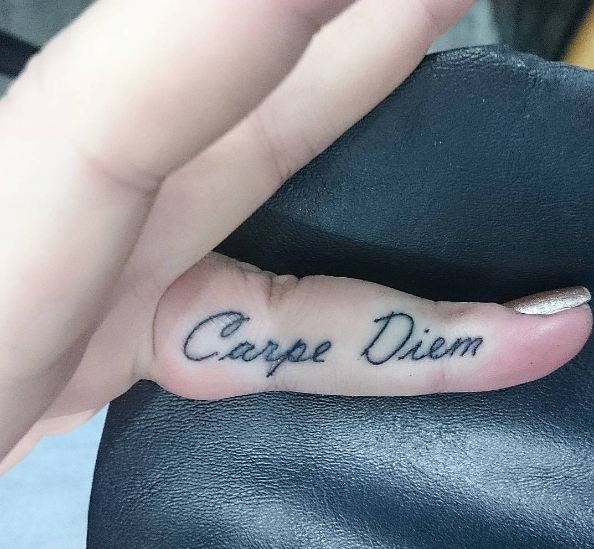 Carpe Diem Tattoos On Finger