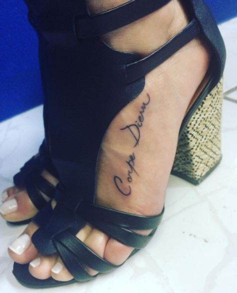 Carpe Diem Tattoos On Foot