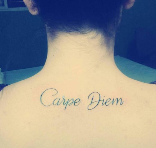 Carpe Diem Tattoos On Neck Back